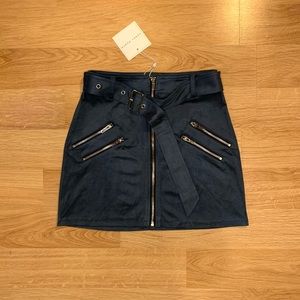 NWT Honey Punch Moto Zipper Mini Skirt